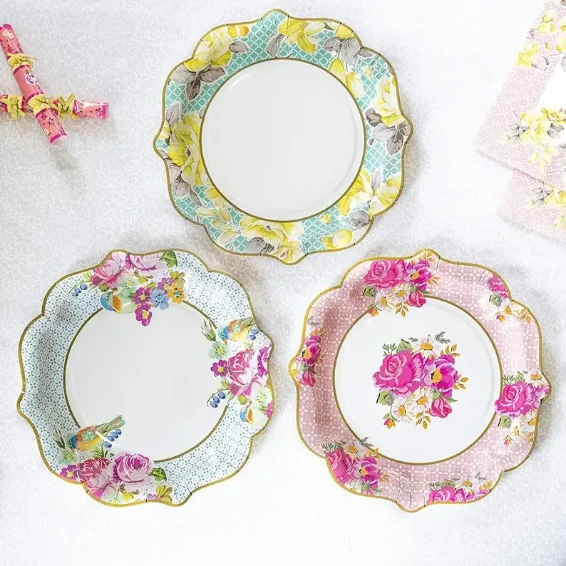 Garden Tea Party Floral Paper Plates, Napkins, Tea Cups and Saucer Sets Talking Tables Vintage Tea Party Supplies