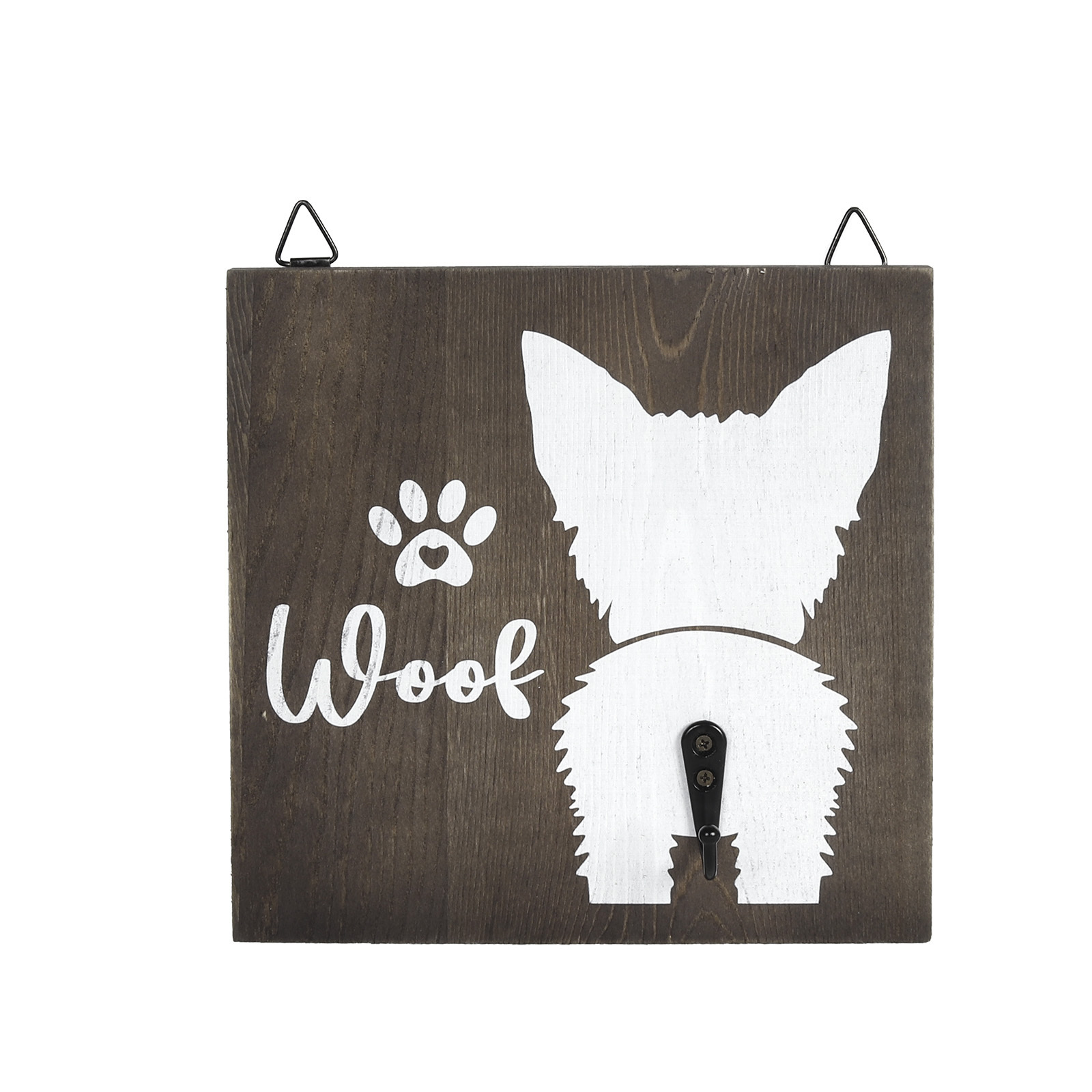 Customized Wall Mount Wood Dog Leash Hook Hanger Key Holder