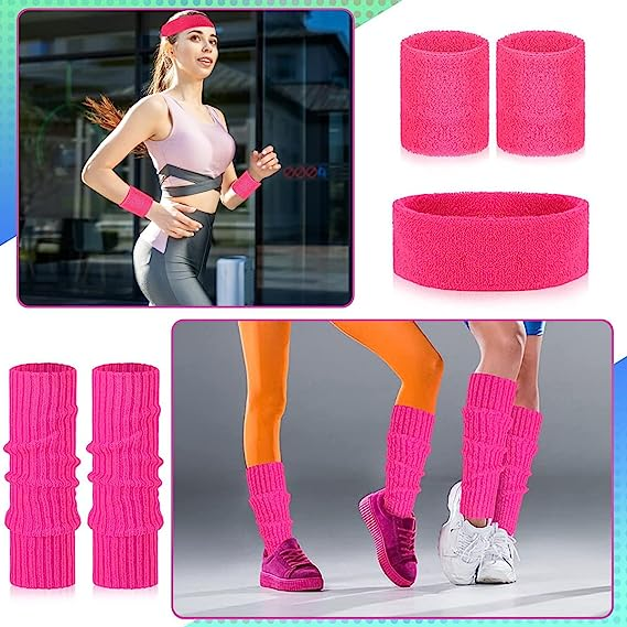 80s Theme Party Costume Accessories Clothing Women's Sporty Style Headband Earrings Necklaces Bracelet Laser Pack Suit