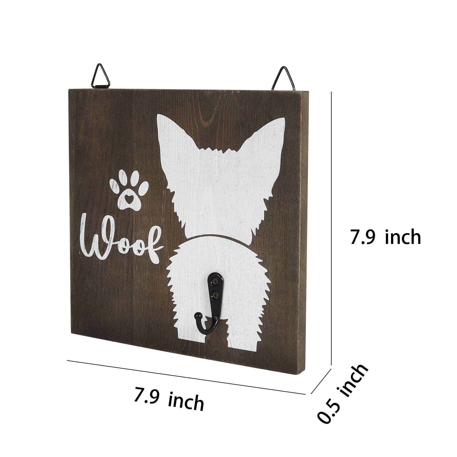 Customized Wall Mount Wood Dog Leash Hook Hanger Key Holder