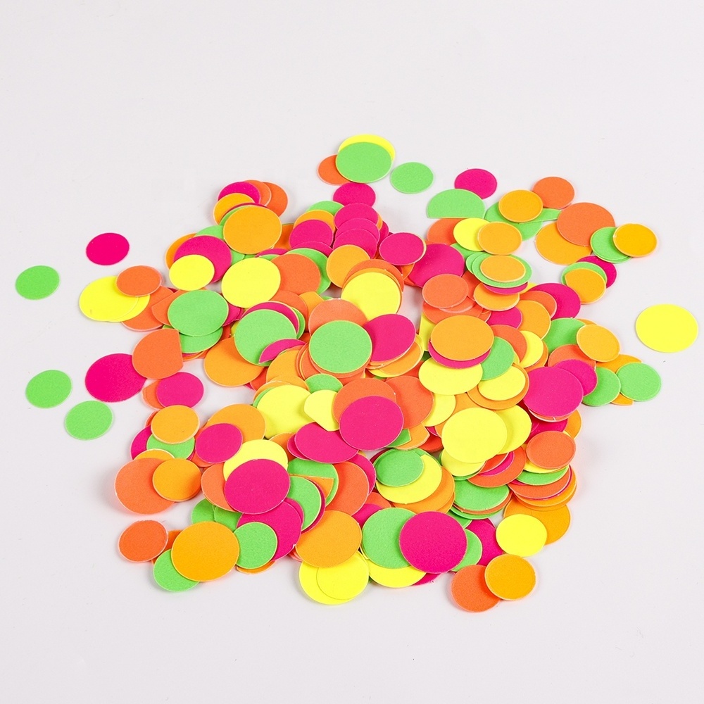 Neon Round Confetti  Neon Fluorescent Confetti UV Reflective Decor Glow Party Confetti