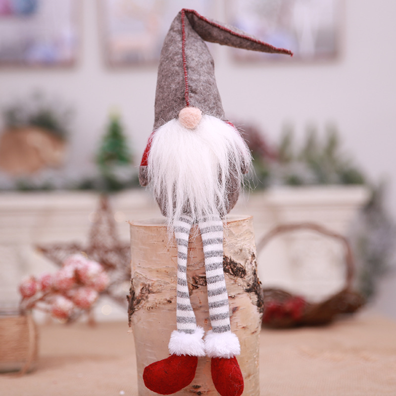 Christmas Party Decorations Faceless Hanging Leg Doll Pendants Christmas Window Ornaments Santa Gnome Doll Pendant