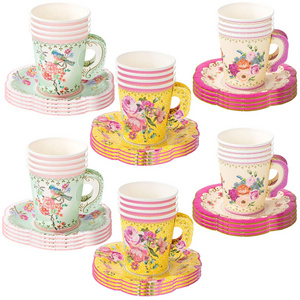 Garden Tea Party Floral Paper Plates, Napkins, Tea Cups and Saucer Sets Talking Tables Vintage Tea Party Supplies