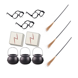 Kids Halloween Wizard Party Favors Cauldron Glasses Plastic  Glasses Scar Tattoos  School Theme Party supplies