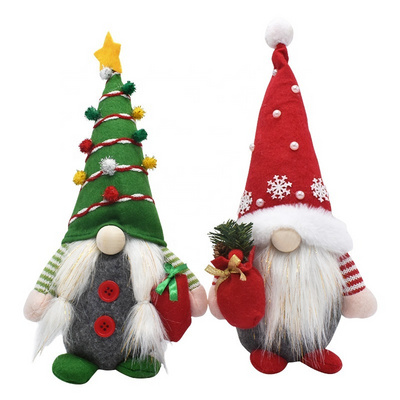 PaFu New Christmas Doll Ornaments Decoration Christmas Red Green Faceless Doll Christmas Dwarf Elf Gnome Doll Decoration