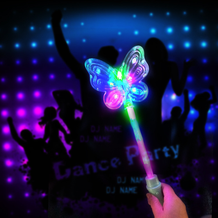 Pafu New 8 LED Butterfly Glow Sticks Concert Party Flash Wands Glow in the Dark Light up Led Butterfly Glow Stick