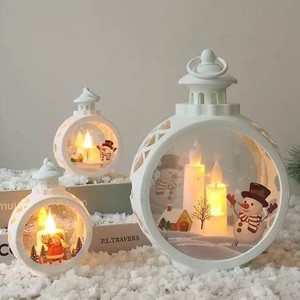 pafu Christmas Lights Large Lantern Holder With Flameless Led Candle Light Outdoor Indoor Plastic Glass Bronze Christmas lantern