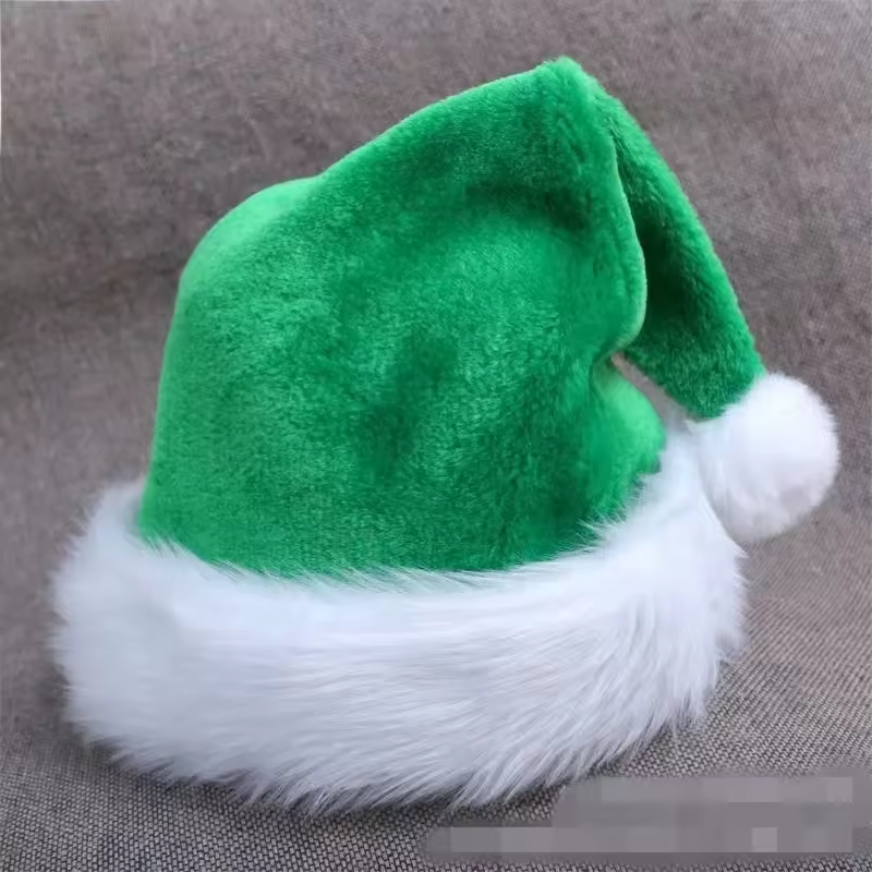 Plush Blue Santa Hat Christmas red hat for Kids  Adults