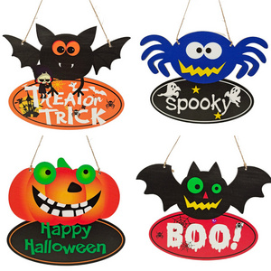 Halloween Wooden Crafts Hanging Outdoor Decorative Pumpkin Tree Hanging Wooden Halloween Hanging Decor