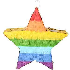 Pafu Kids Birthday Blindfold Confetti Mexican Party Gender Reveal Party Decorations Rainbow Star Pinata