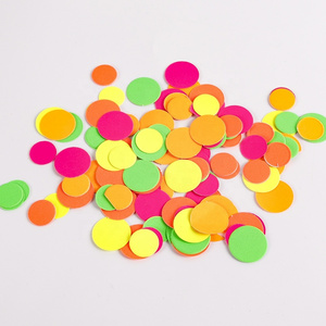 Neon Round Confetti  Neon Fluorescent Confetti UV Reflective Decor Glow Party Confetti