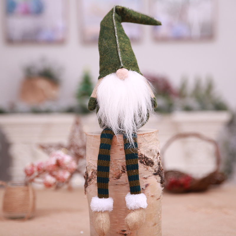 Christmas Party Decorations Faceless Hanging Leg Doll Pendants Christmas Window Ornaments Santa Gnome Doll Pendant