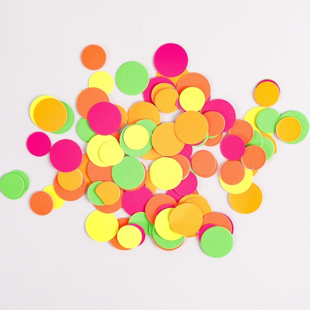 Neon Round Confetti  Neon Fluorescent Confetti UV Reflective Decor Glow Party Confetti