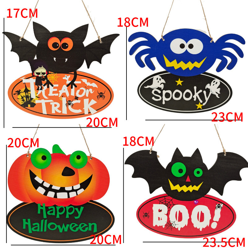 Halloween Wooden Crafts Hanging Outdoor Decorative Pumpkin Tree Hanging Wooden Halloween Hanging Decor