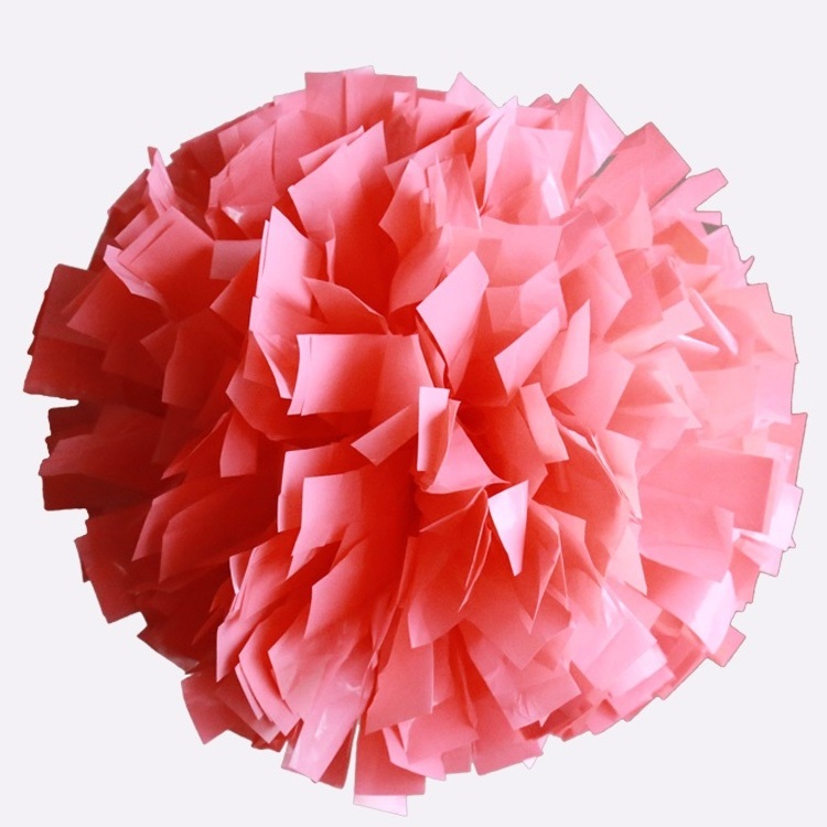 High quality wholesale colorful 6  inch  wet look plastic  pink cheerleading  pom poms for cheerleader