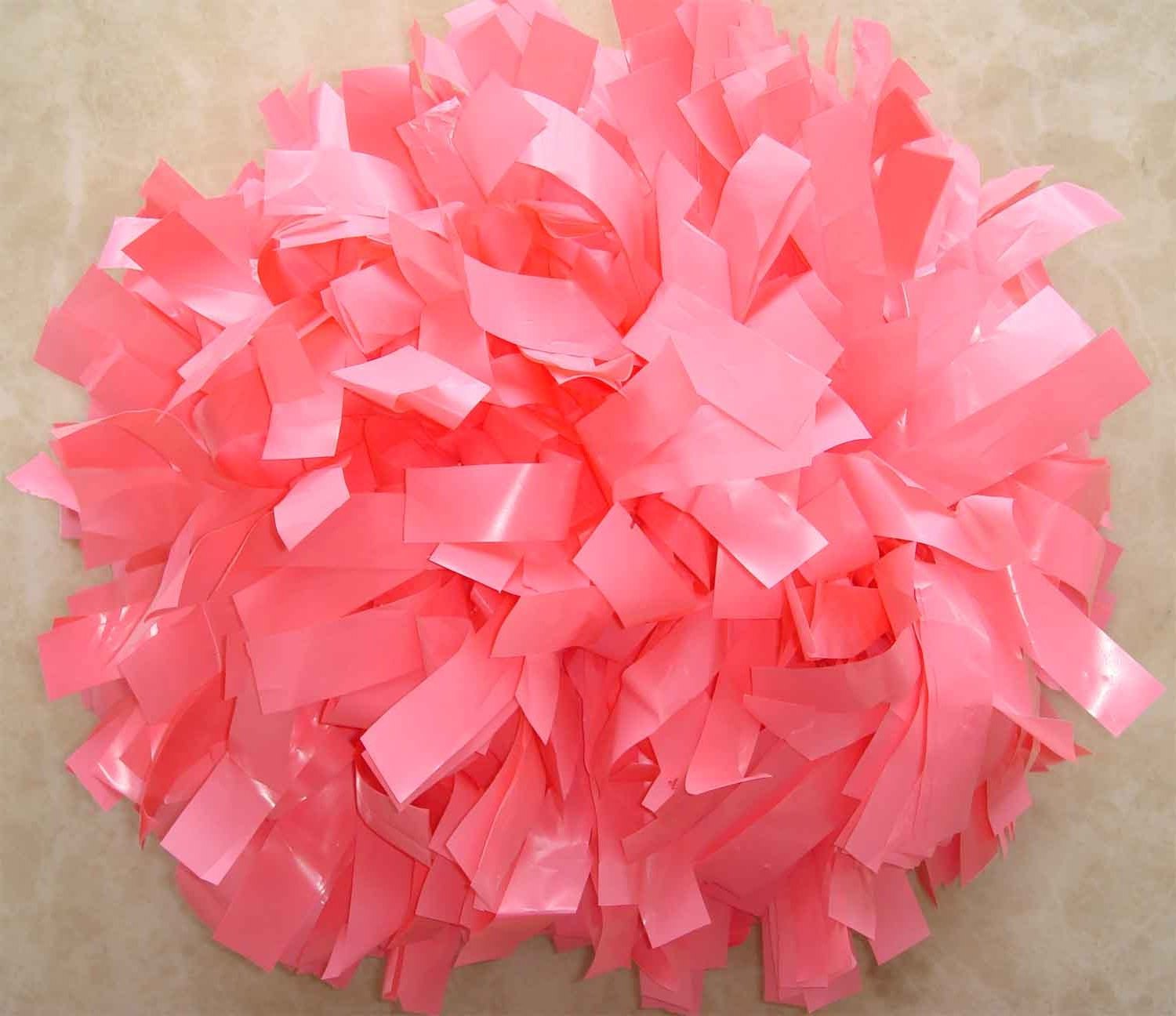 High quality wholesale colorful 6  inch  wet look plastic  pink cheerleading  pom poms for cheerleader