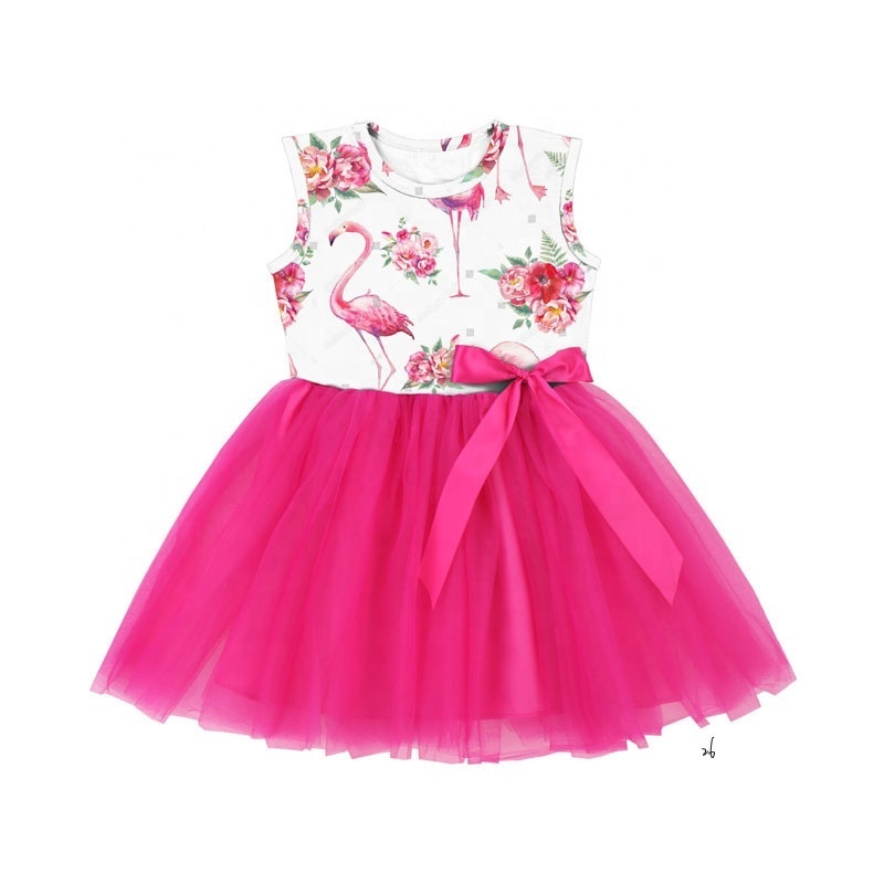 Cute butterfly prints sleeveless girls dress summer kids party 0-6 years baby girl dresses boutique girls' tutu dresses