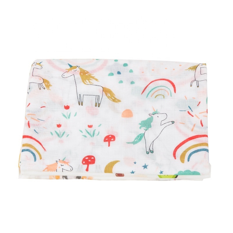 Wholesale Customized Printed Baby Swaddle Blanket Unisex Swaddle Wrap Soft Bamboo Muslin Neutral Receiving Swaddle Blankets