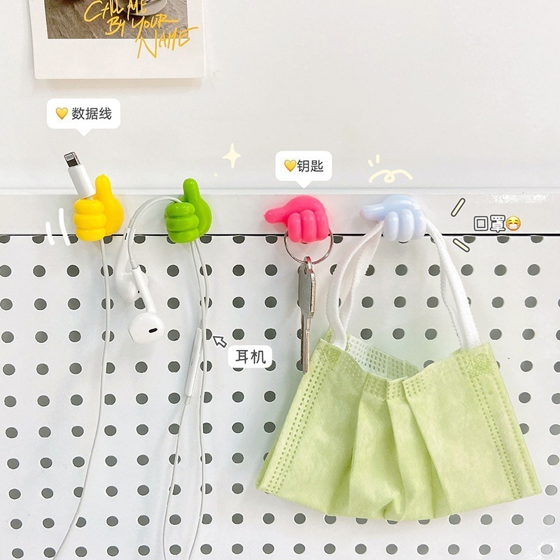 Wholesale Cute Thumb Hooks Wire Organizer Wall Hooks Hanger Strong Wall Storage Holder For Kitchen Bathroom