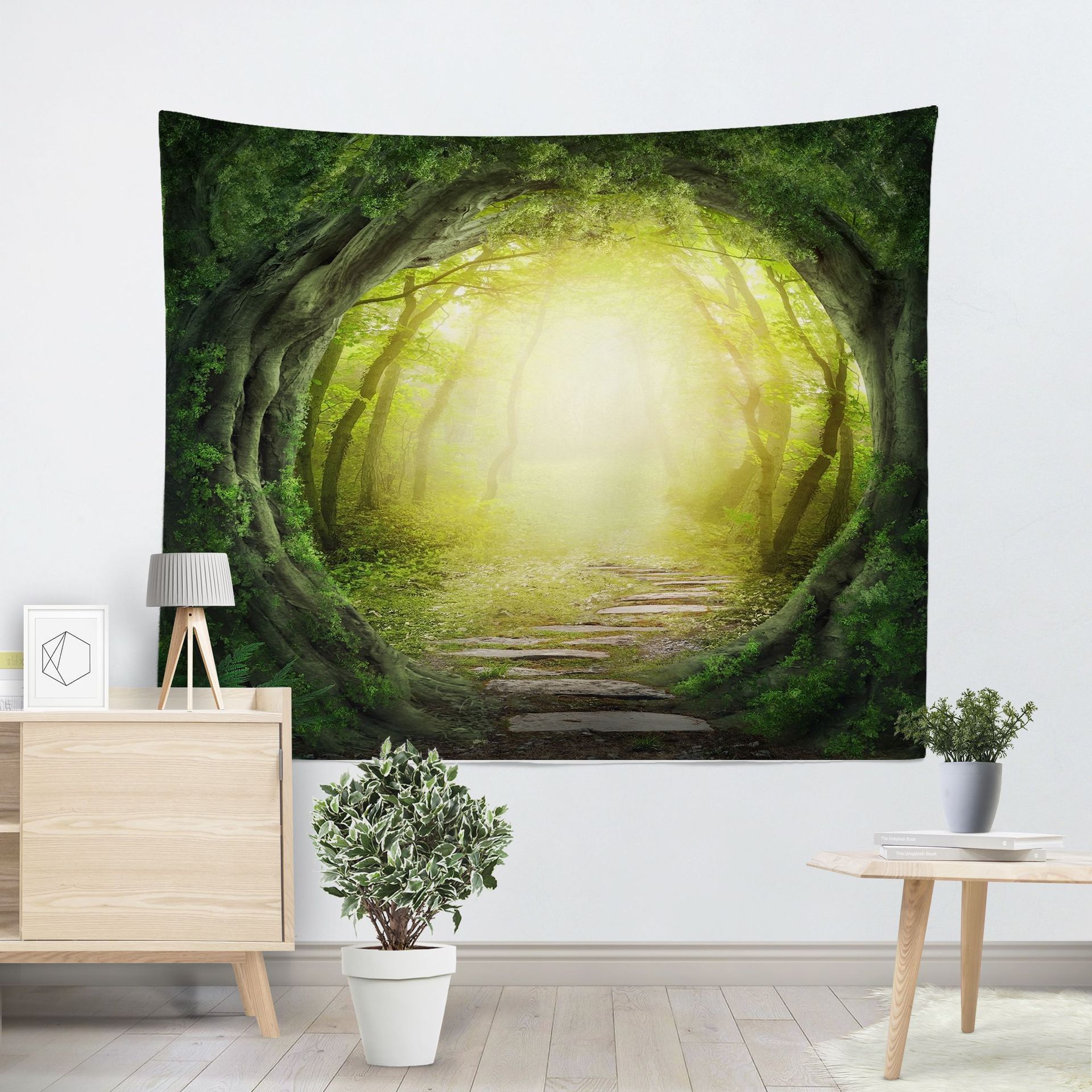 2021 new forest scenery style home tapestry wall decoration beach towel sitting carpet wall hanging tapestry home decoration