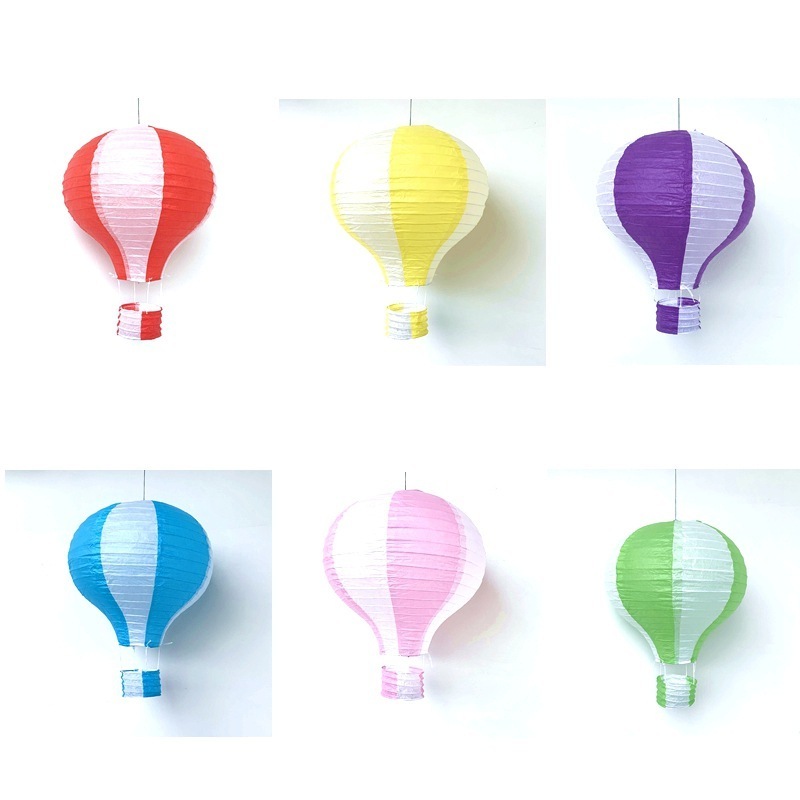 2022 new Paper Lantern Lights Creative Advertising Decorative Striped Hot-air Balloon Paper Lanterns Paper Lantern For Kid