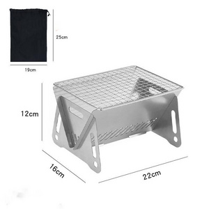 2023 Portable folding BBQ charcoal grill stainless steel barbecue stove for outdoor picnic camping winter warming