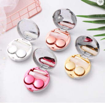 Hot Cute Marble Stripe Contact Lens Case Travel Glasses Lenses Box For Unisex Eyes Care Kit Holder Container Support Gift