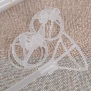 Wholesale 40 cm Plastic Clear Transparent Poles Stick Pipes With Cup In Hand For Bobo Bubble Balloon Party Decoration