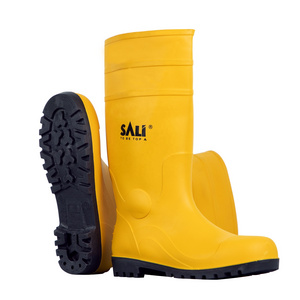 High Quality Construction Rainy Shoes Custom Design Waterproof Steel Toe midsole Safety PVC Rain Boots