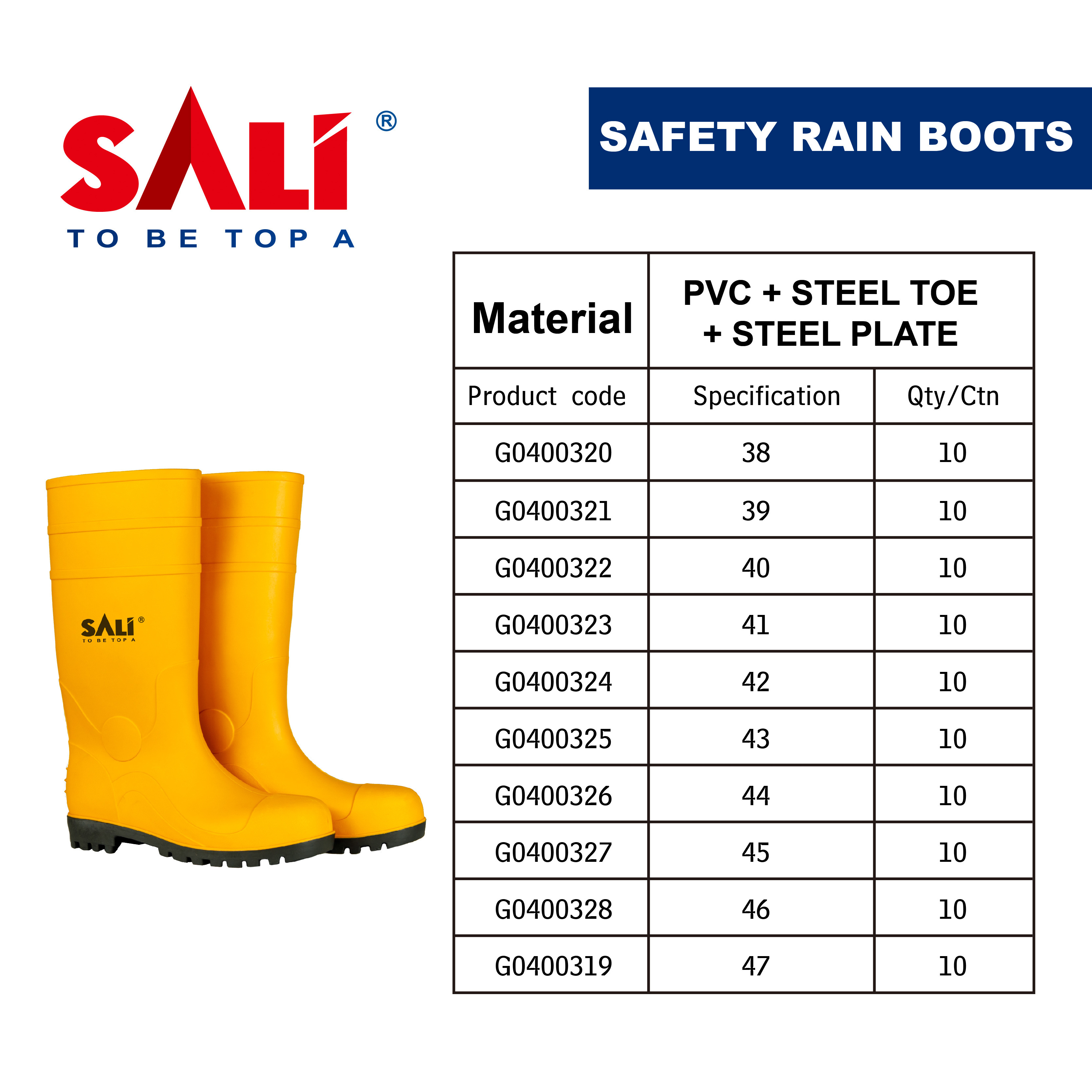 High Quality Construction Rainy Shoes Custom Design Waterproof Steel Toe midsole Safety PVC Rain Boots