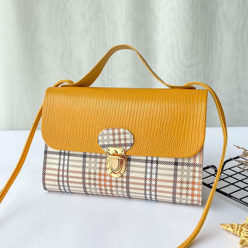 2023 Cheapest Pu Plaid Stripe Women Mini Bag Ladies Small Bag Girl Fashion Shoulder Cross Body Mobile Phone Mini Hand Bags