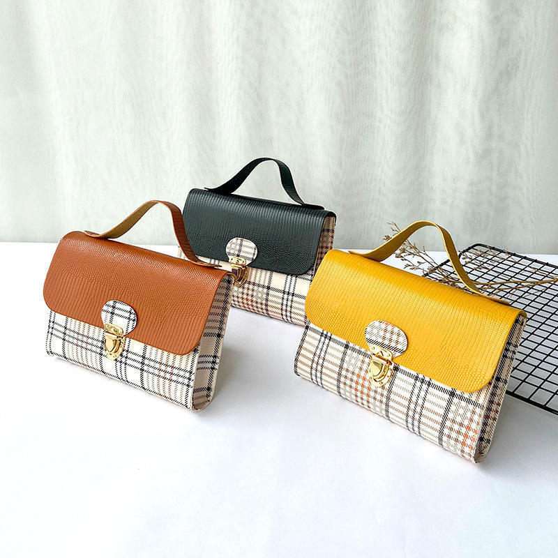 2023 Cheapest Pu Plaid Stripe Women Mini Bag Ladies Small Bag Girl Fashion Shoulder Cross Body Mobile Phone Mini Hand Bags