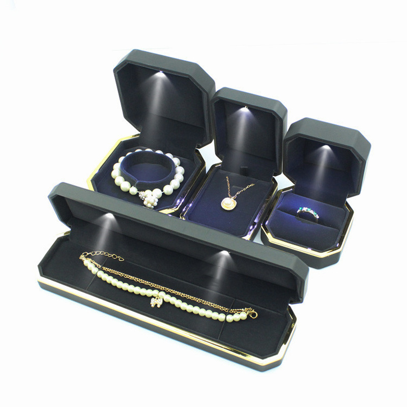 Ring/Pendant/Bangle/Long Necklace Star Anise Shaped Jewellery Box With Led Light