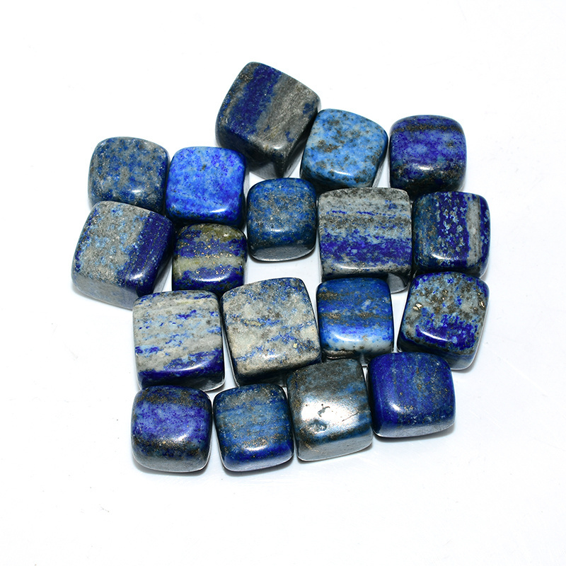 Wholesale 20-30mm Natural Lapis Lazuli Square Tumbled Stones For Decoration