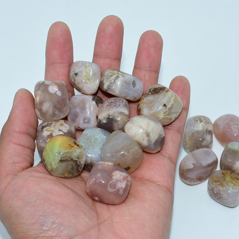 Wholesale Gemstone 20-30mm Natural Cherry Agate Tumbled Stones For Decoration