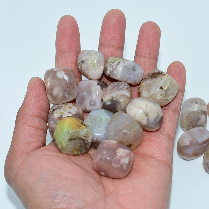 Wholesale Gemstone 20-30mm Natural Cherry Agate Tumbled Stones For Decoration