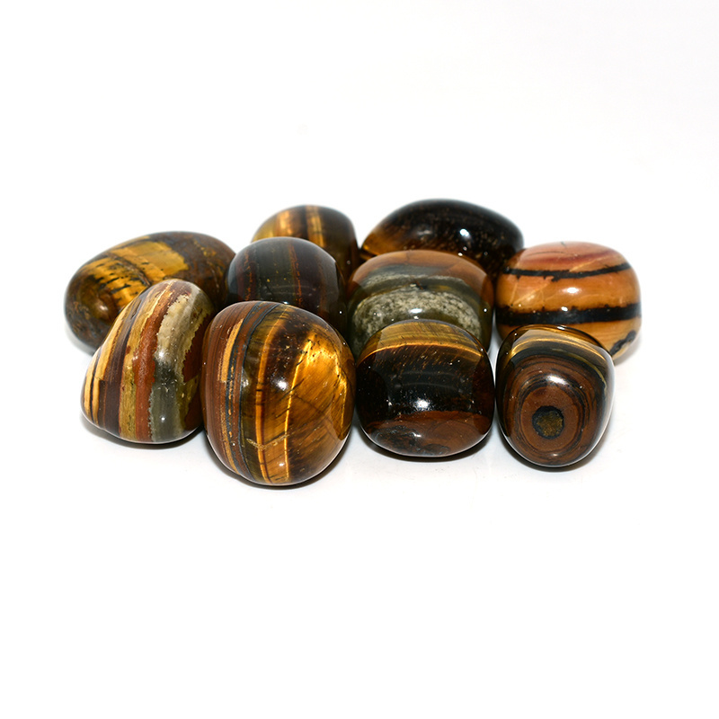 Wholesale Gemstone 15-20 / 20-30mm Natural Tiger Eye Tumbled Stones For Decoration