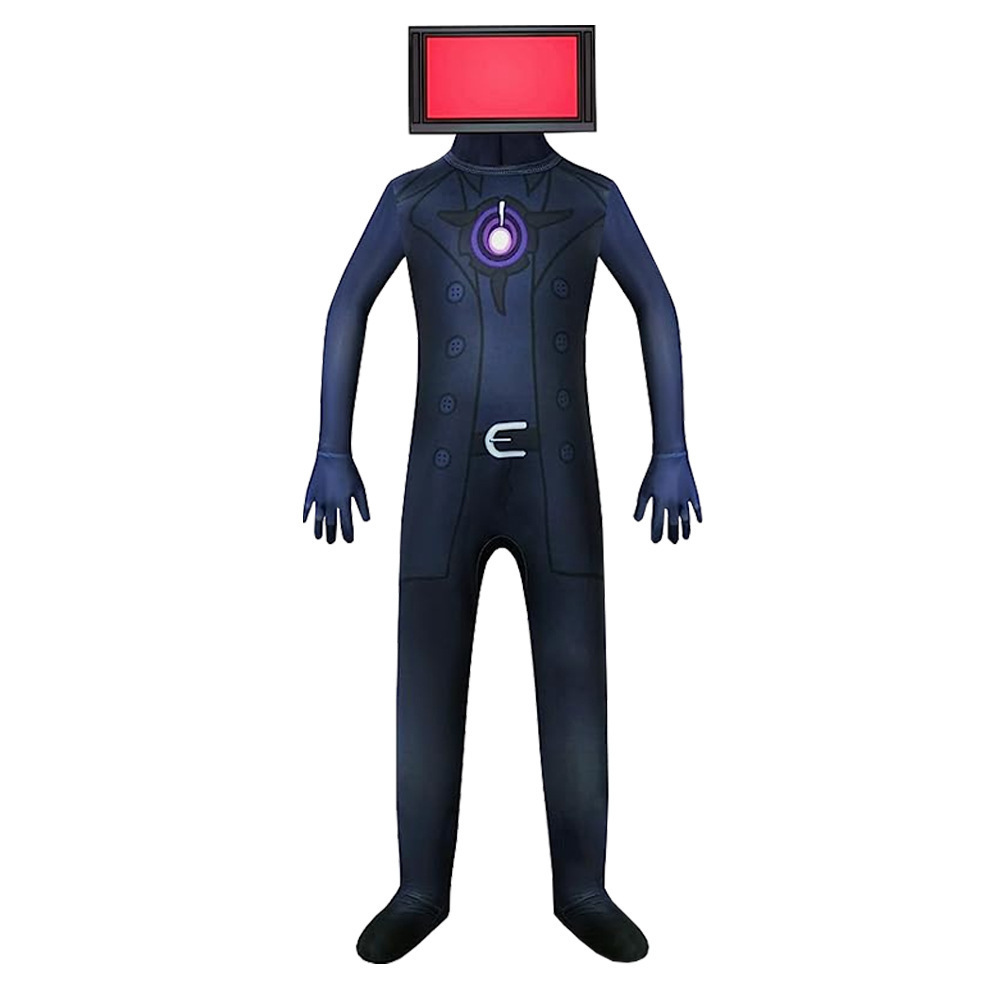 Anime Skibidi Toilet Cospaly Costume Skibidi Toilet Speakerman Funny Bodysuit Cosplay Monitor TV Man Jumpsuits Set