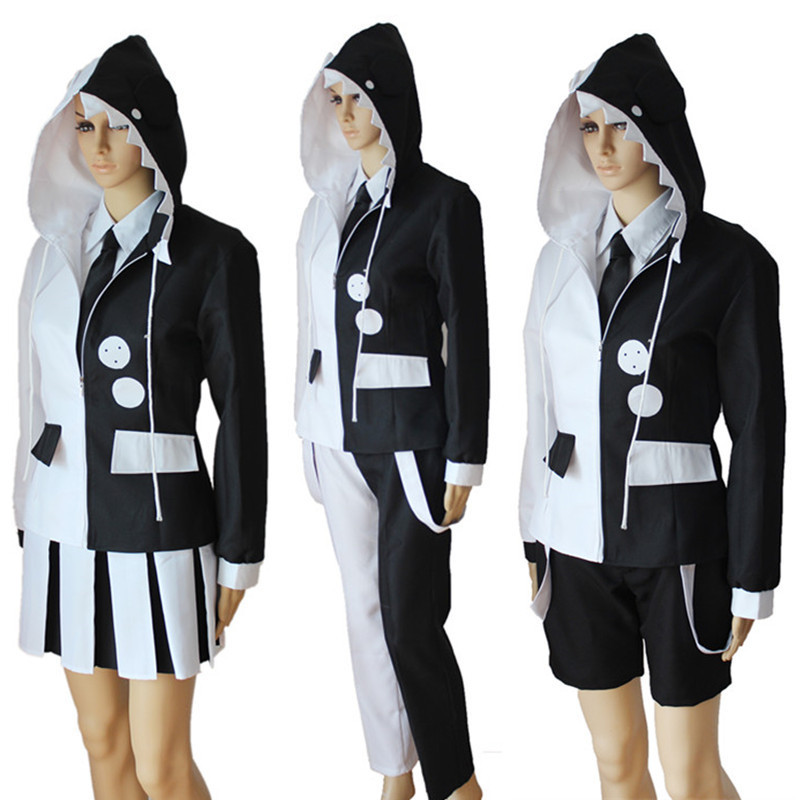 monokuma  Costume cosplay party anime Outfit cosplay   costumes Danganronpa women suits Black and White Bear