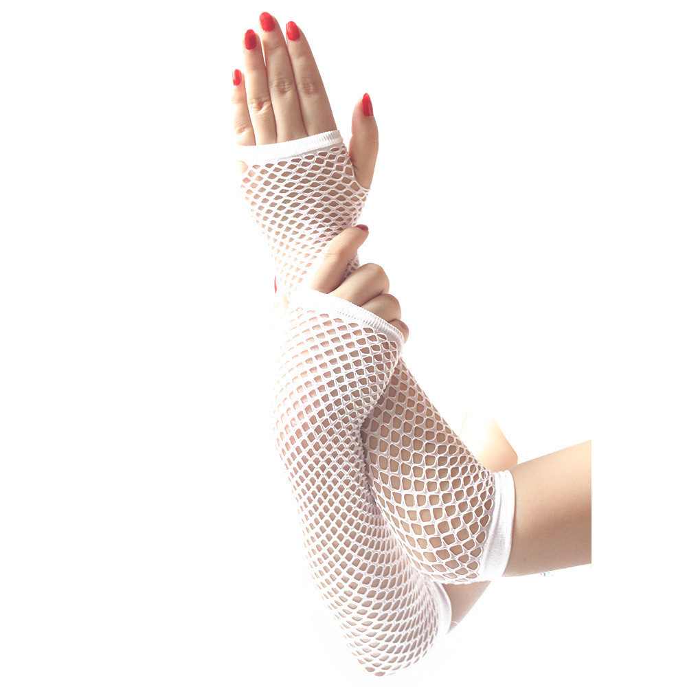 Wholesale Fashion 80's Long Fishnet Gloves Sexy Fingerless Gloves Retro Party Unisex Gloves Women Girl Lady 1 Pair/opp Bag