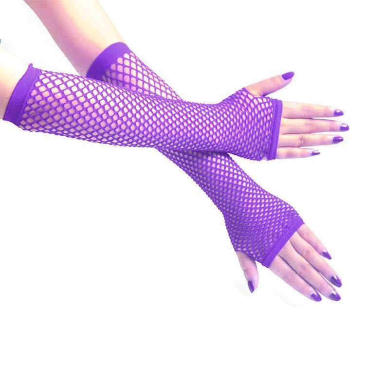 Wholesale Fashion 80's Long Fishnet Gloves Sexy Fingerless Gloves Retro Party Unisex Gloves Women Girl Lady 1 Pair/opp Bag