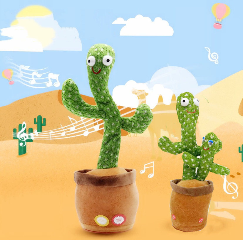 32cm Hot Sale Funny Educational Plush Toys Dancing Repeat Talking Electronic Shake Singing Cactus For Baby Adult