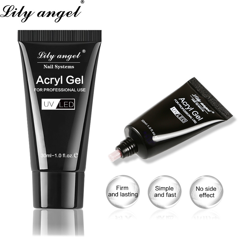 Lily Angel Extensions Gel Finger Strong Soak Off Acrylic Clear Pink White Nail Uv Gel Polish 30ml