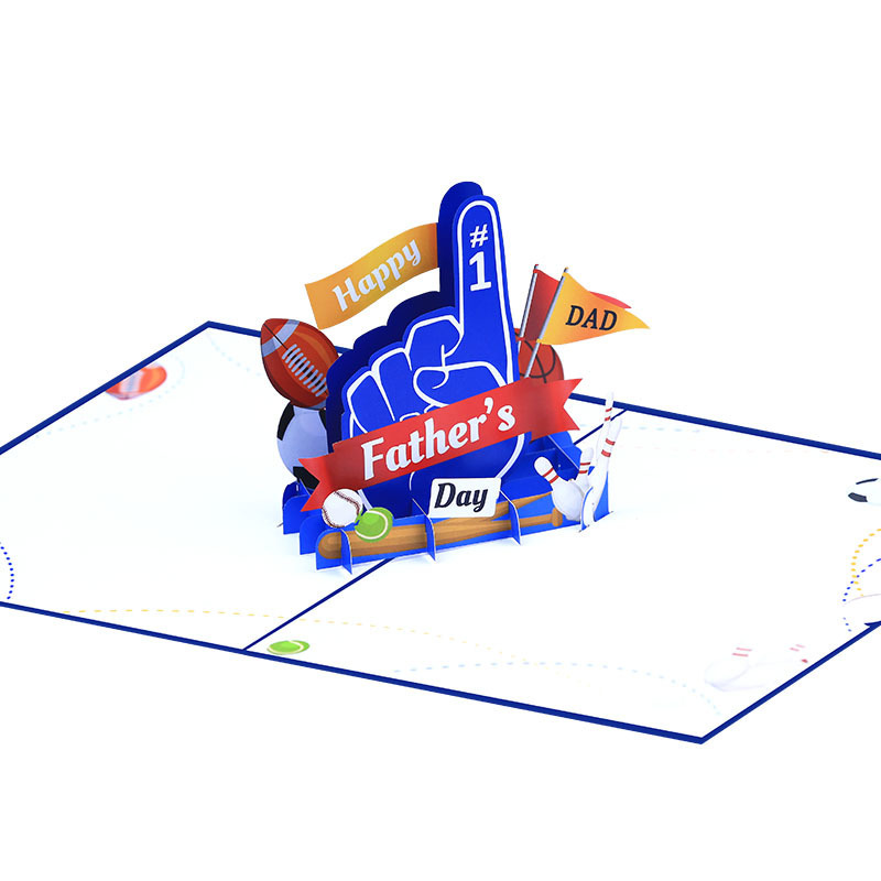 Father's Day  No.1 Pop Up Card High Quality Thank You Get Well Soon Good Luck Handmade Laser Cutting 3D Pop Up Card