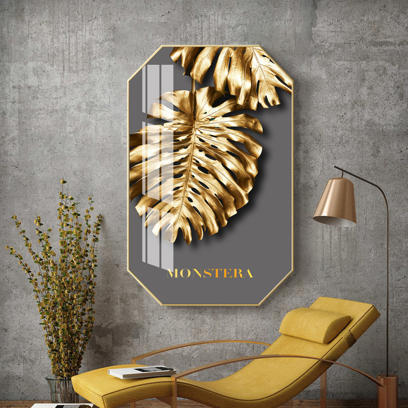 Abstract Golden Leaf Canvas Poster Painting Modern Wall Art Print Decorative Picture Nordic Style Living Room Home Decoration