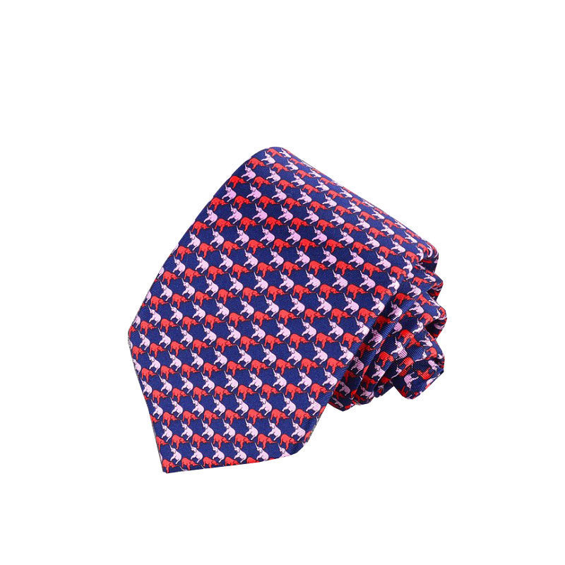 Trendy silk print tie men's business light luxury high-end animal print men tie custom logo