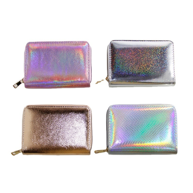 New flash radium medium long purse Mirror leather Starlight powder wallets purse for women