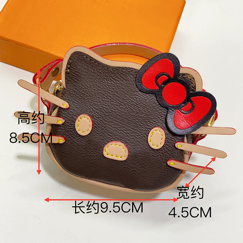 Factory wholesale cat mini bag purses High quality leather luxury Cartoon lady skew bags cute coin purse Accessory bag