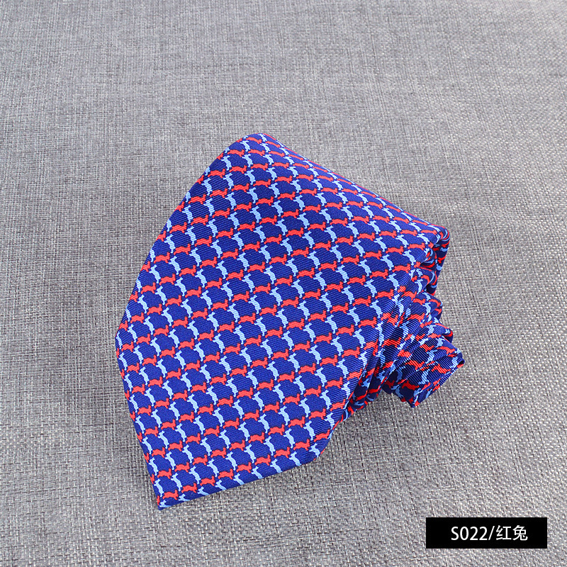 Trendy silk print tie men's business light luxury high-end animal print men tie custom logo