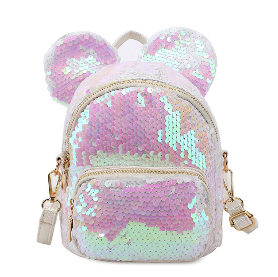 2018 hot sale magic mermaid reversible sequin backpack, wholesale polyester custom sequin backpack bag for children